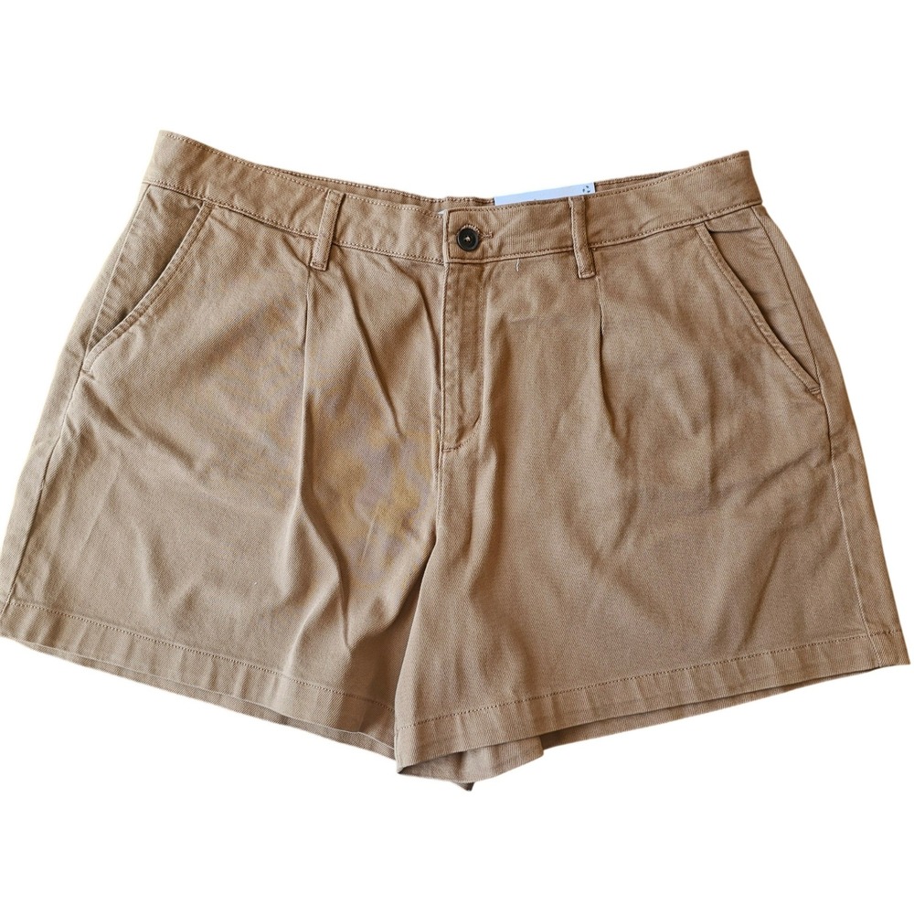 Liz Claiborne High Rise Shorts French Caramel Brown Cotton Blend Size 18 NWT